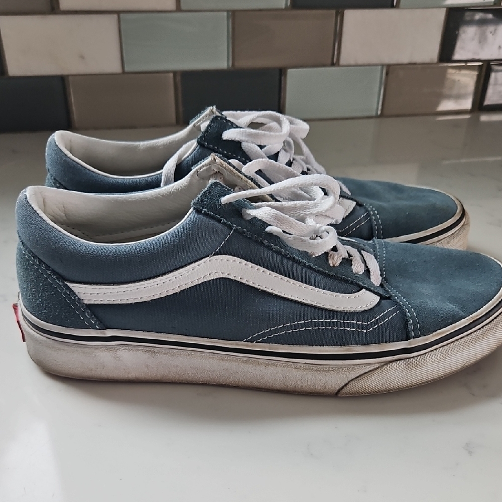Vans Blue and White Women's Shoes